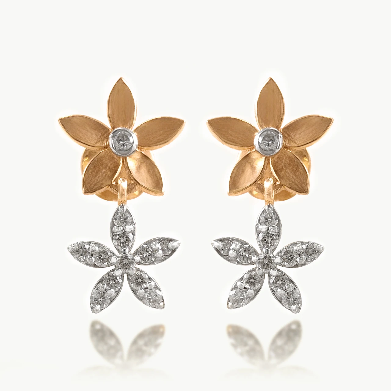Amaya Flower Design Diamond Earrings