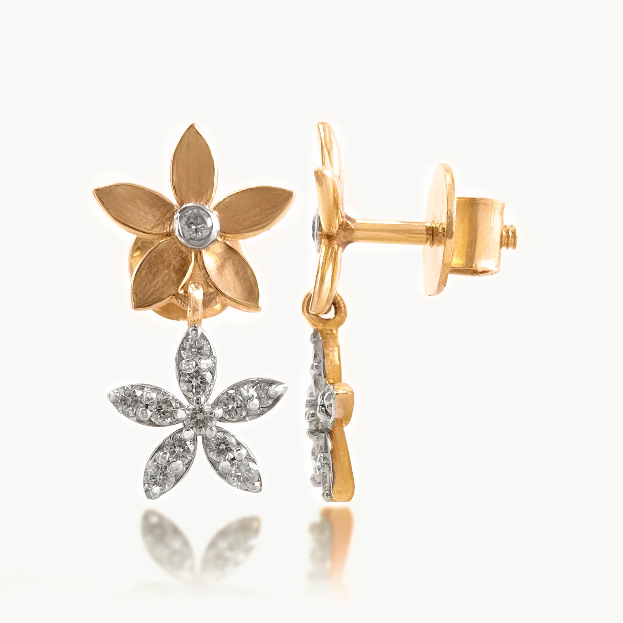 Amaya Flower Design Diamond Earrings