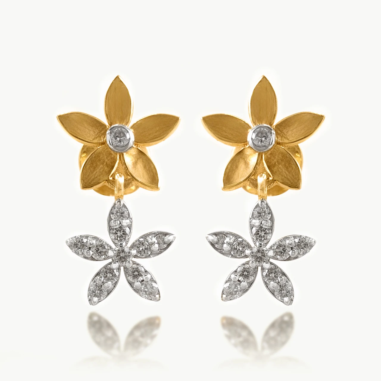 Amaya Flower Design Diamond Earrings