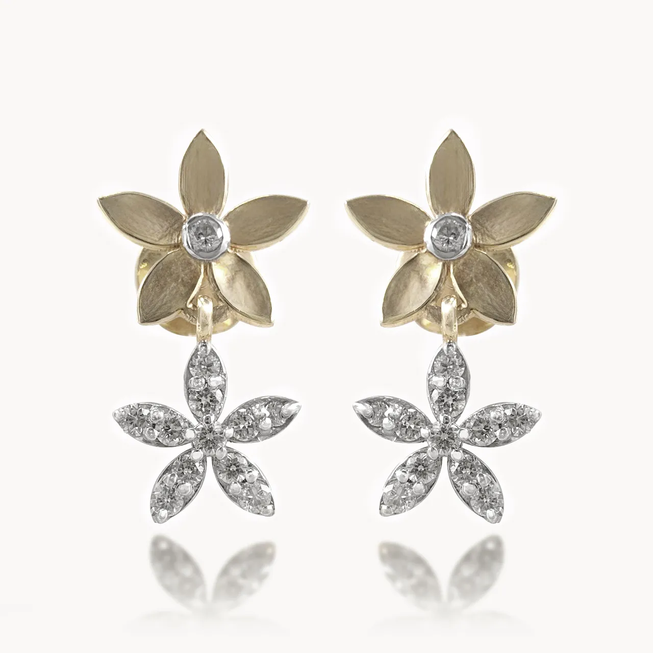Amaya Flower Design Diamond Earrings