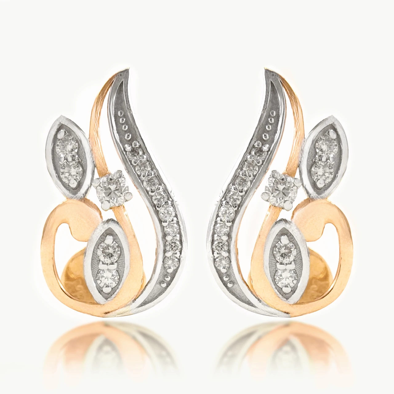 Amos Pear Shape Diamond Designer Stud Earring