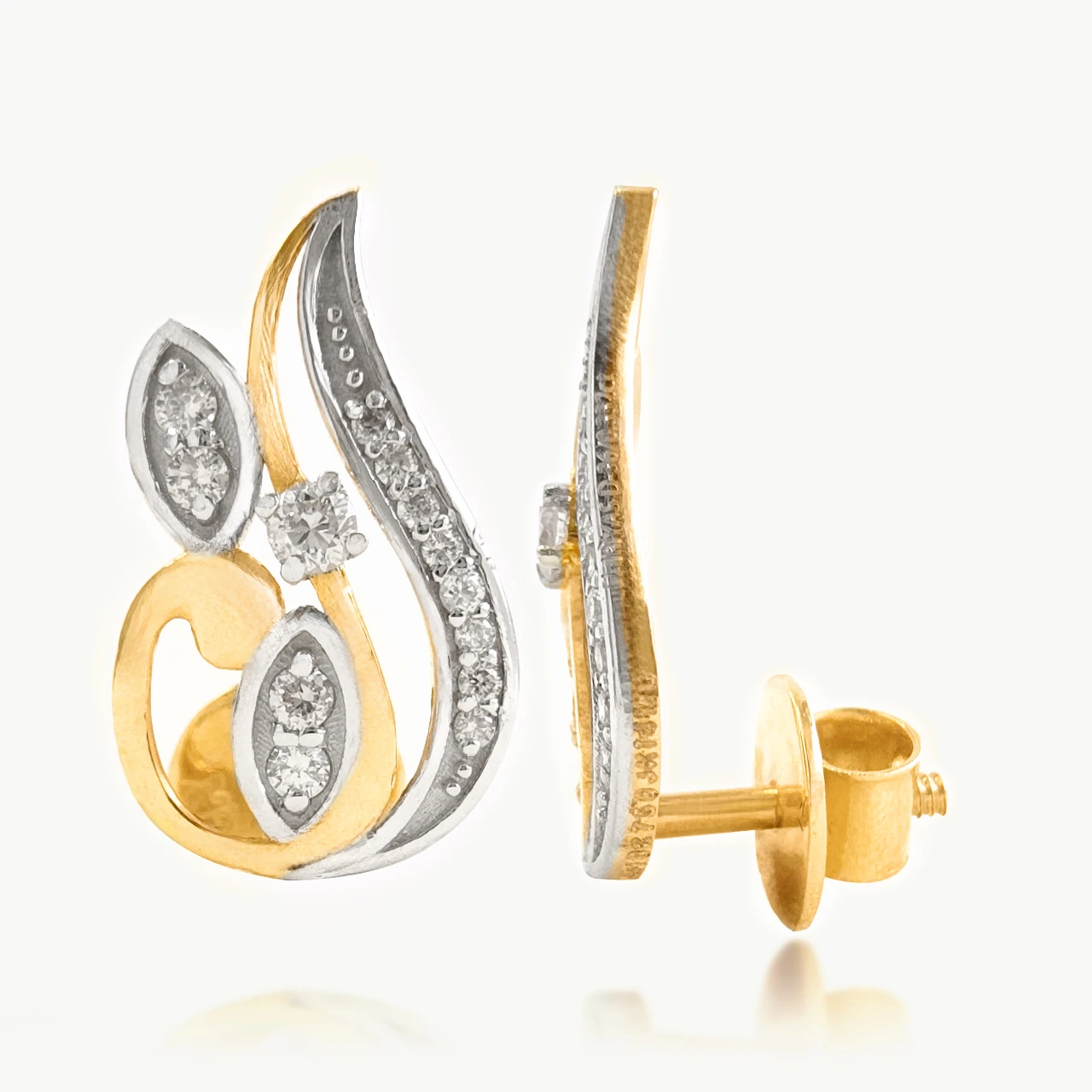 Amos Pear Shape Diamond Designer Stud Earring