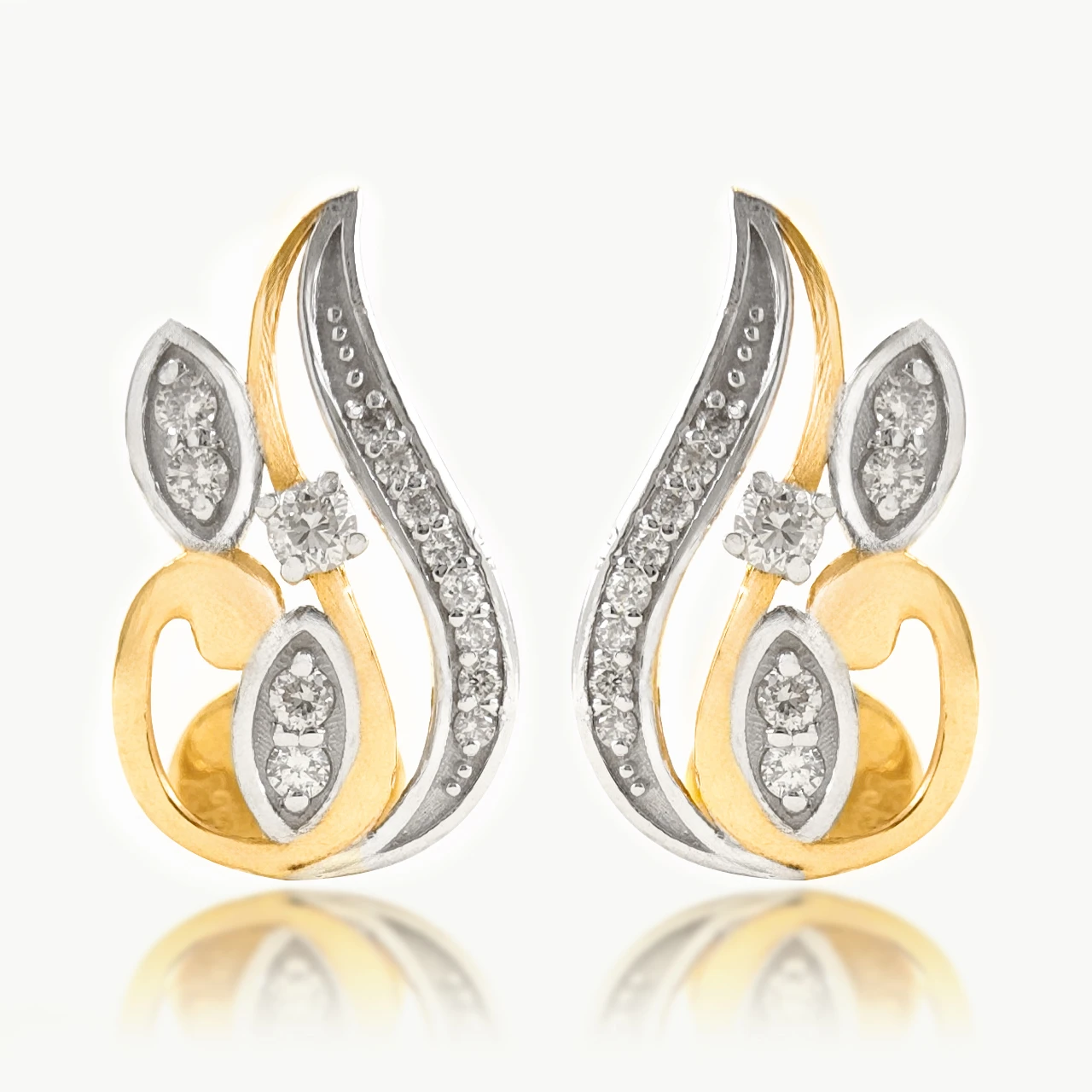 Amos Pear Shape Diamond Designer Stud Earring