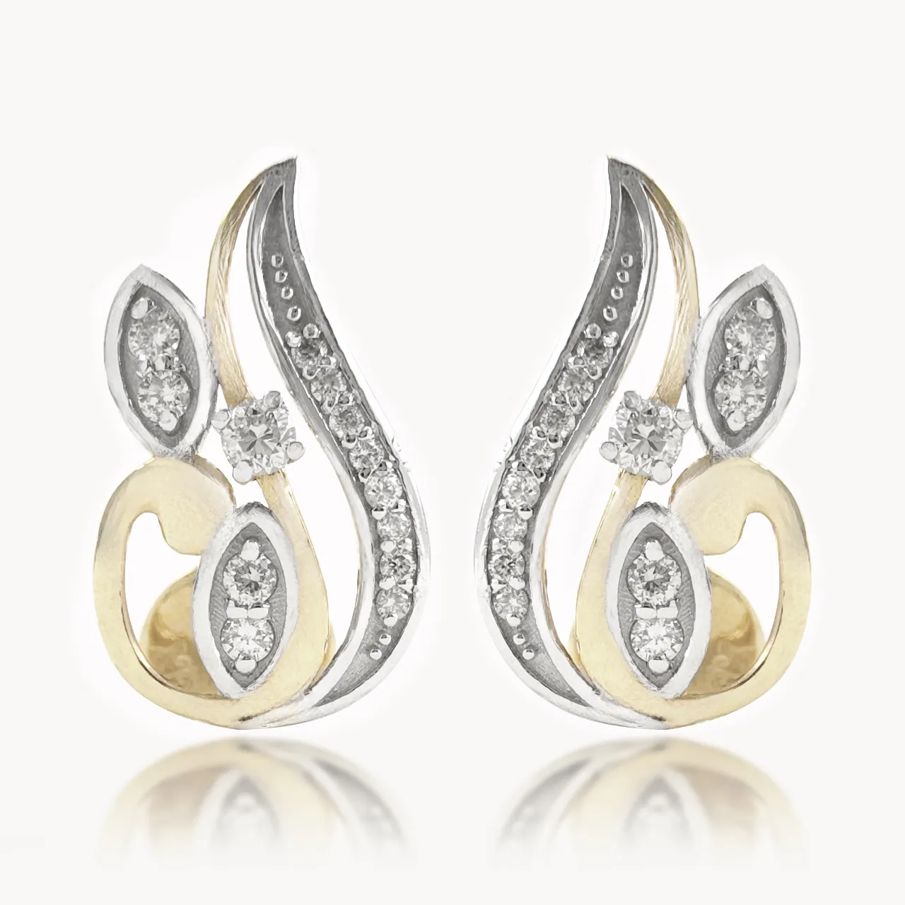 Amos Pear Shape Diamond Designer Stud Earring