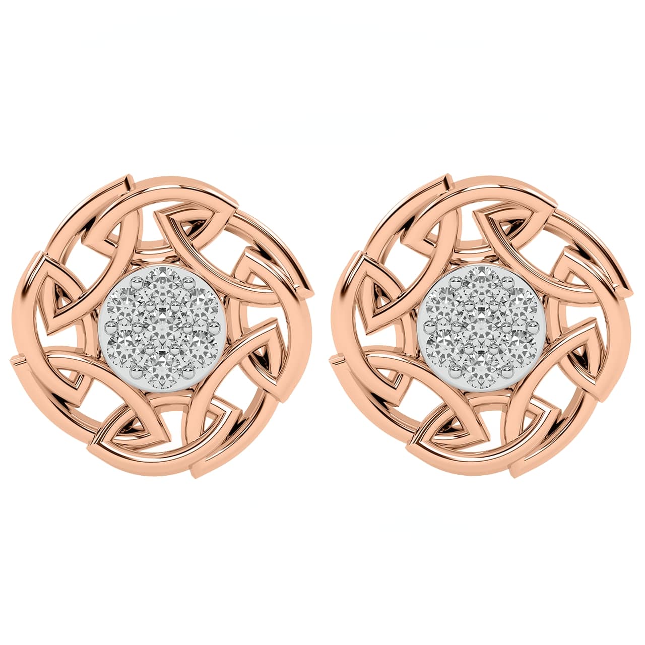 A Late Bloomer Diamond Studded Round Earring