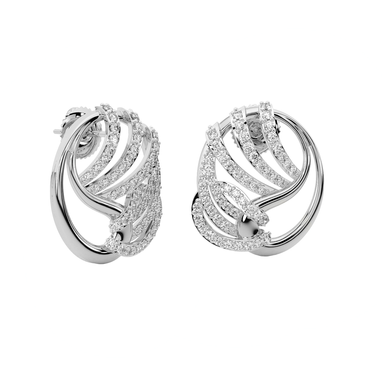 Estes Round Diamond Stud Earrings