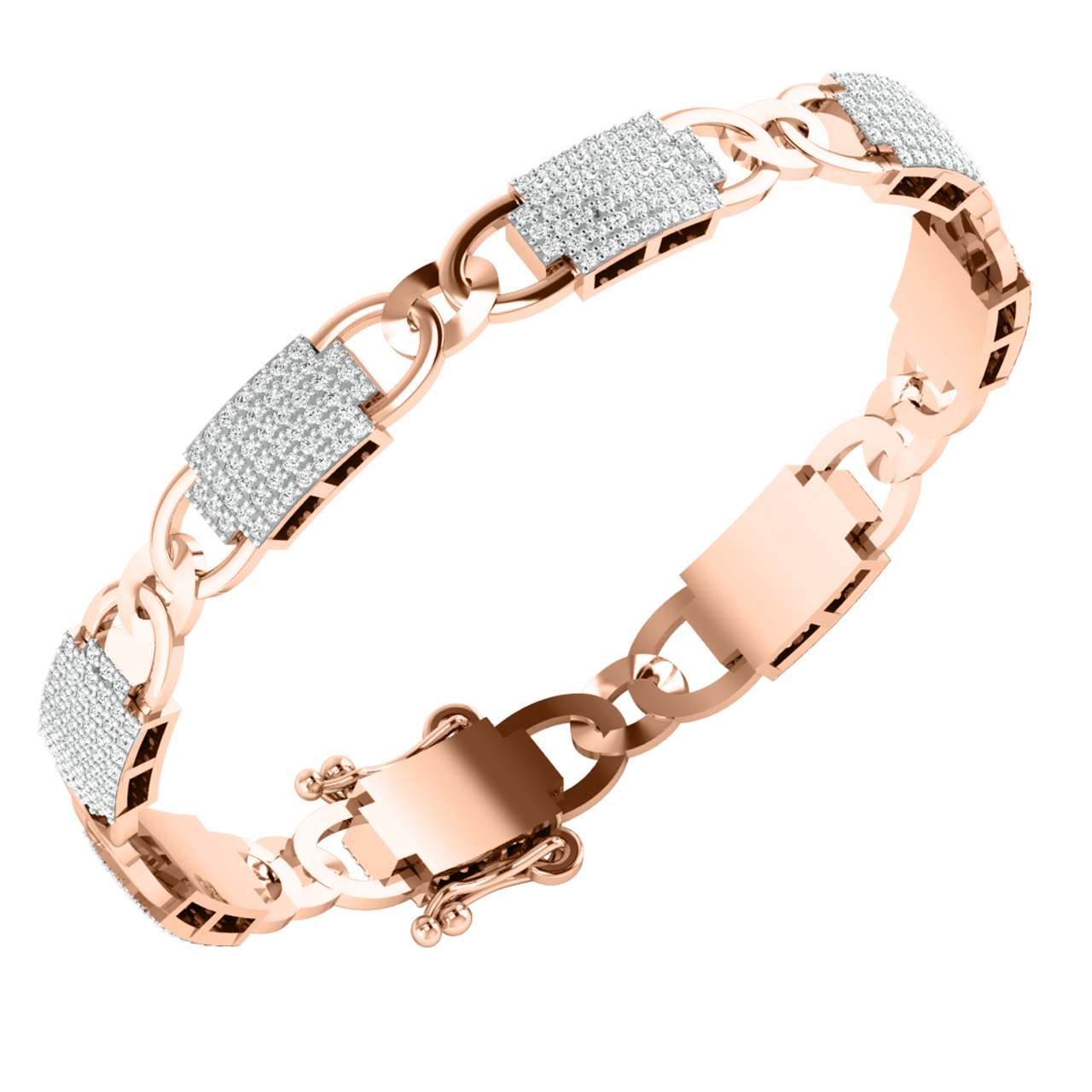 Lock Design Diamond Bracelet For Men