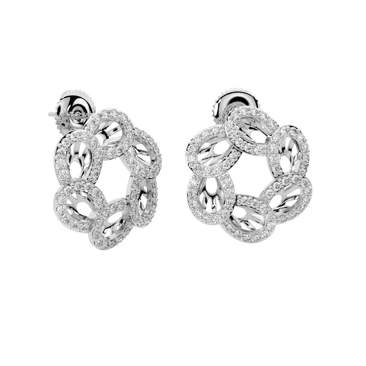 Elvira Round Diamond Stud Earrings