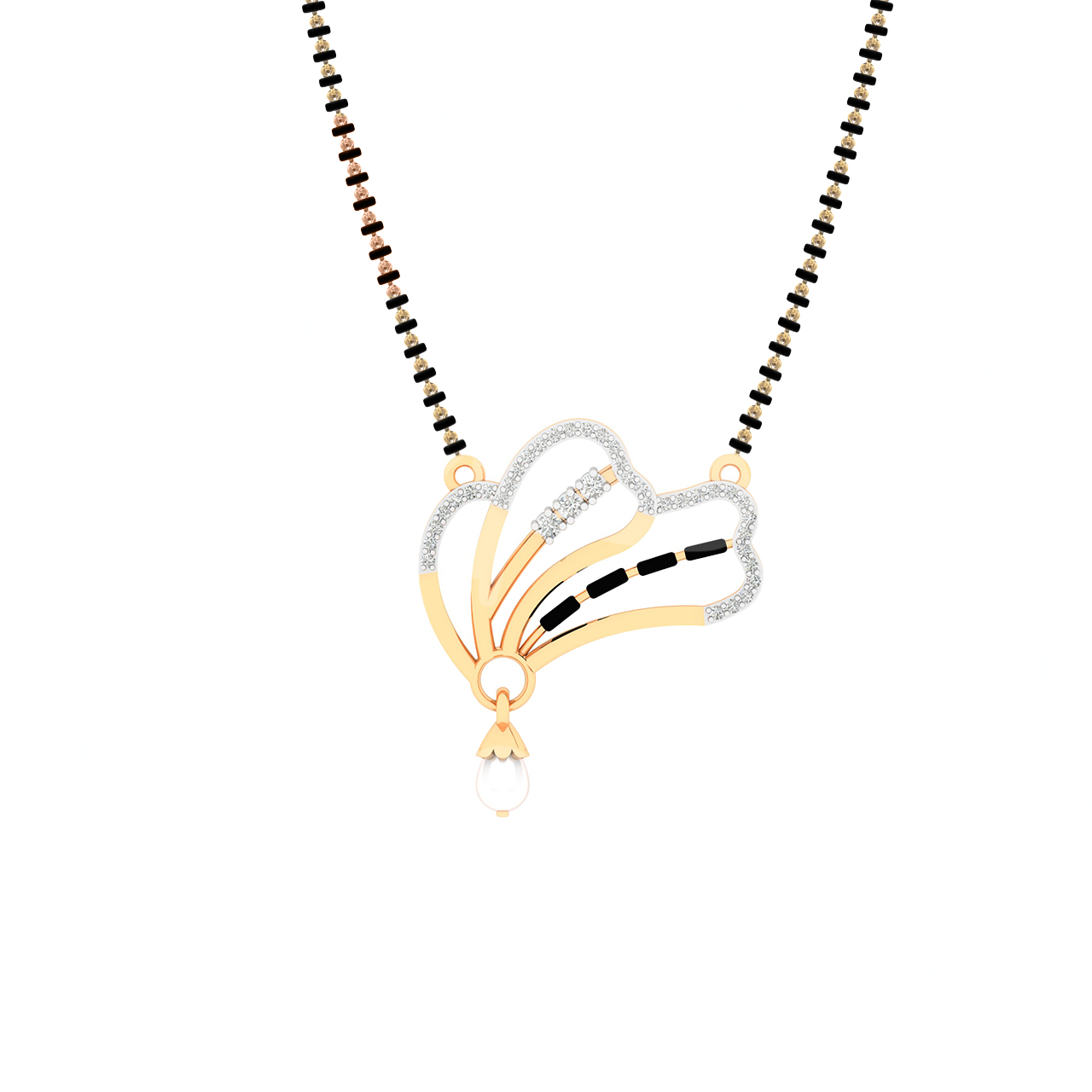 Pearl Design Diamond Mangalsutra With Chain