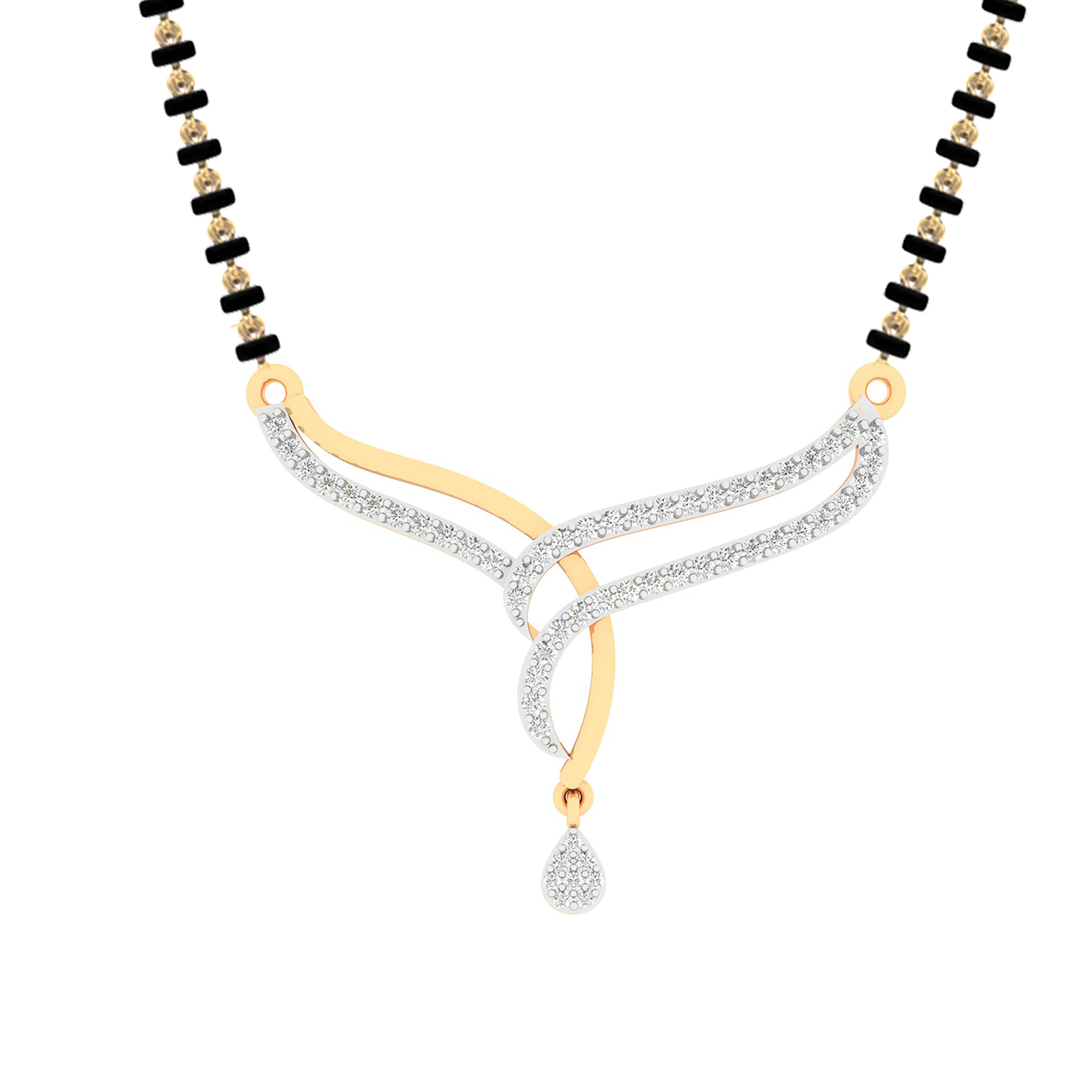 Diamond Mangalsutra Design In Gold With Chain