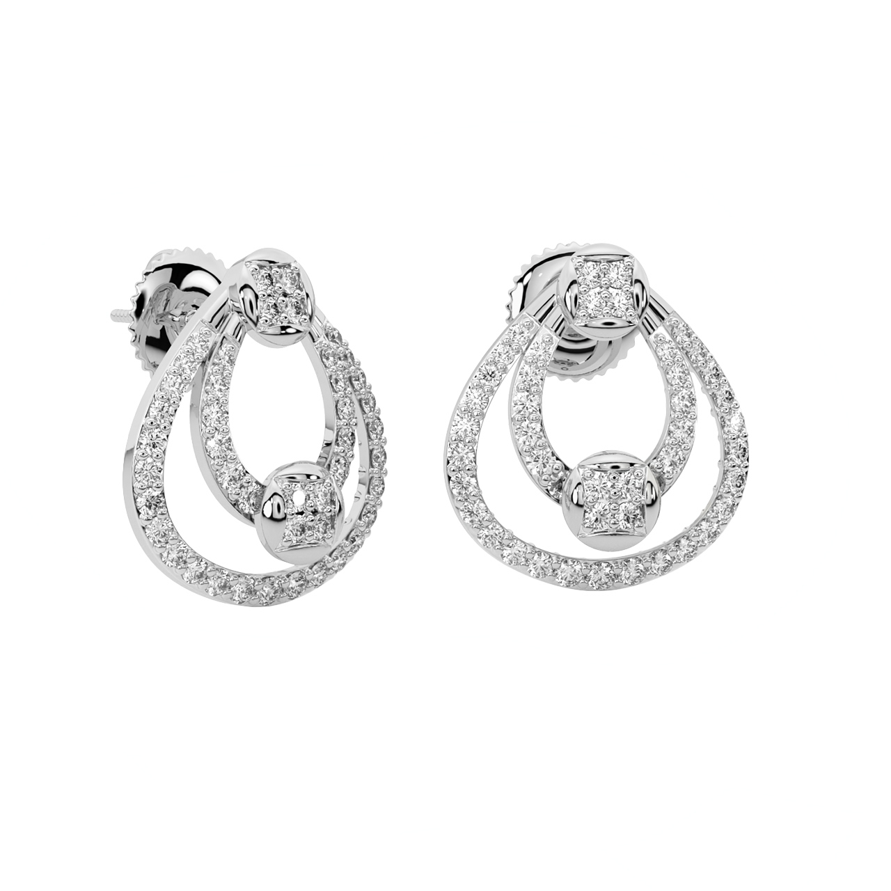 Helen Round Diamond Stud Earrings