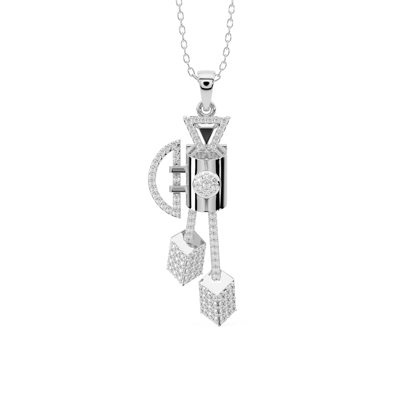 Sven Round Diamond Office Wear Pendant