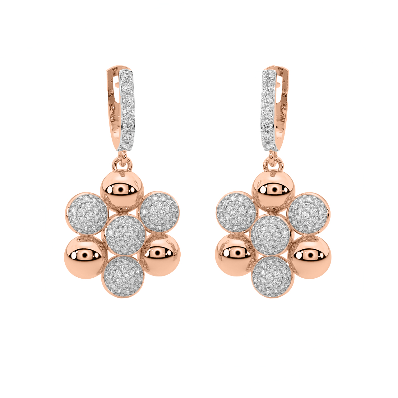 Dark Blossoms Diamond Earrings