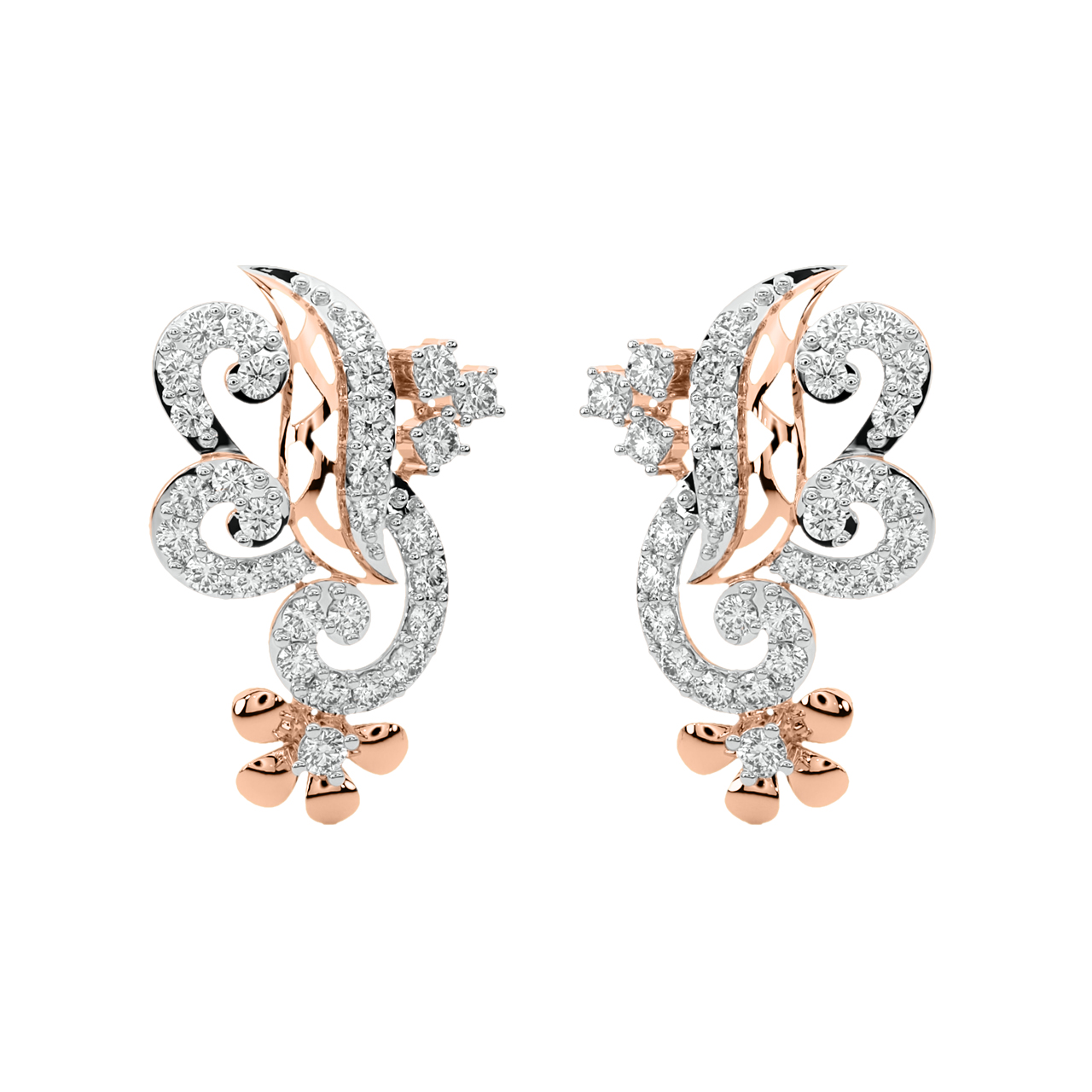 TBZ TheOriginal Rose Gold Precious Earring & Pendant Set 18kt Diamond  Earring & Pendant Set Price in India - Buy TBZ TheOriginal Rose Gold  Precious Earring & Pendant Set 18kt Diamond Earring