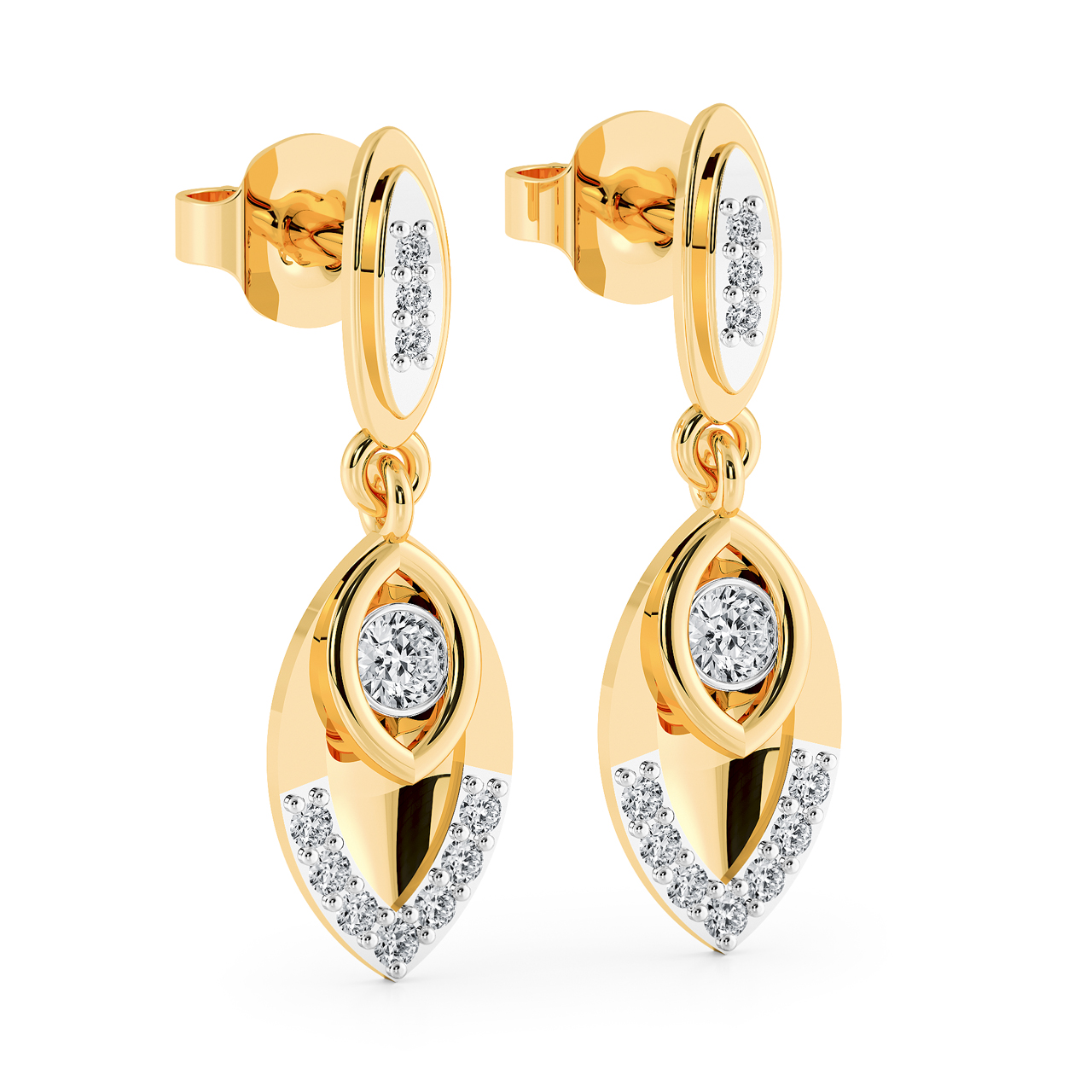 Stylish Dangler Design Diamond Earrings