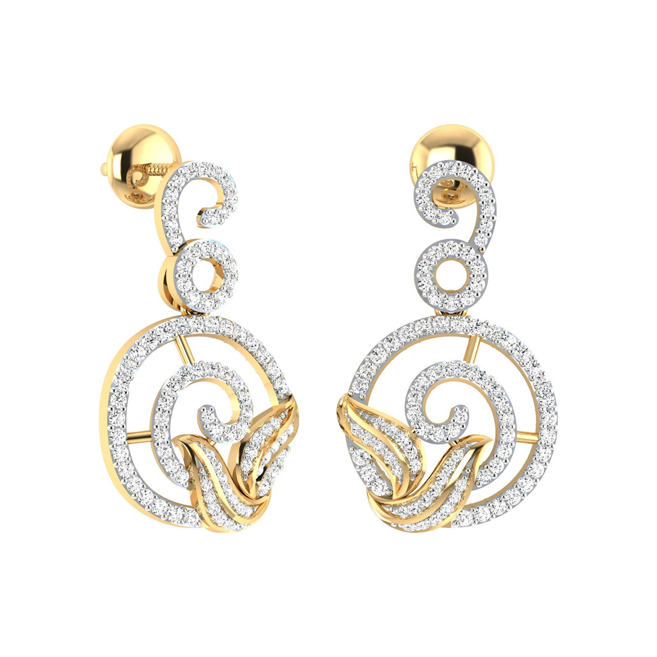 Nicole Round Diamond Stud Earrings