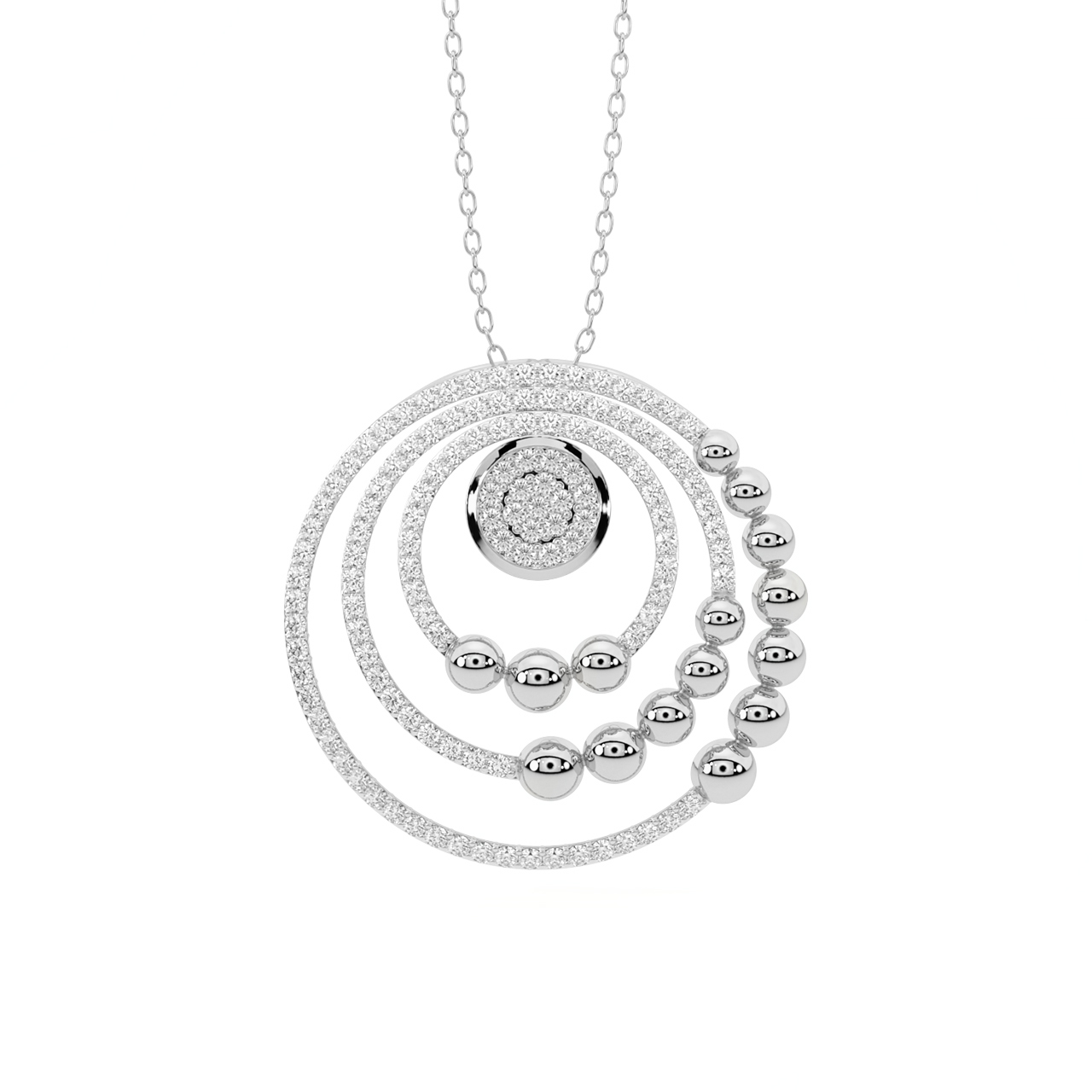 Mesh Globules Diamond Pendant