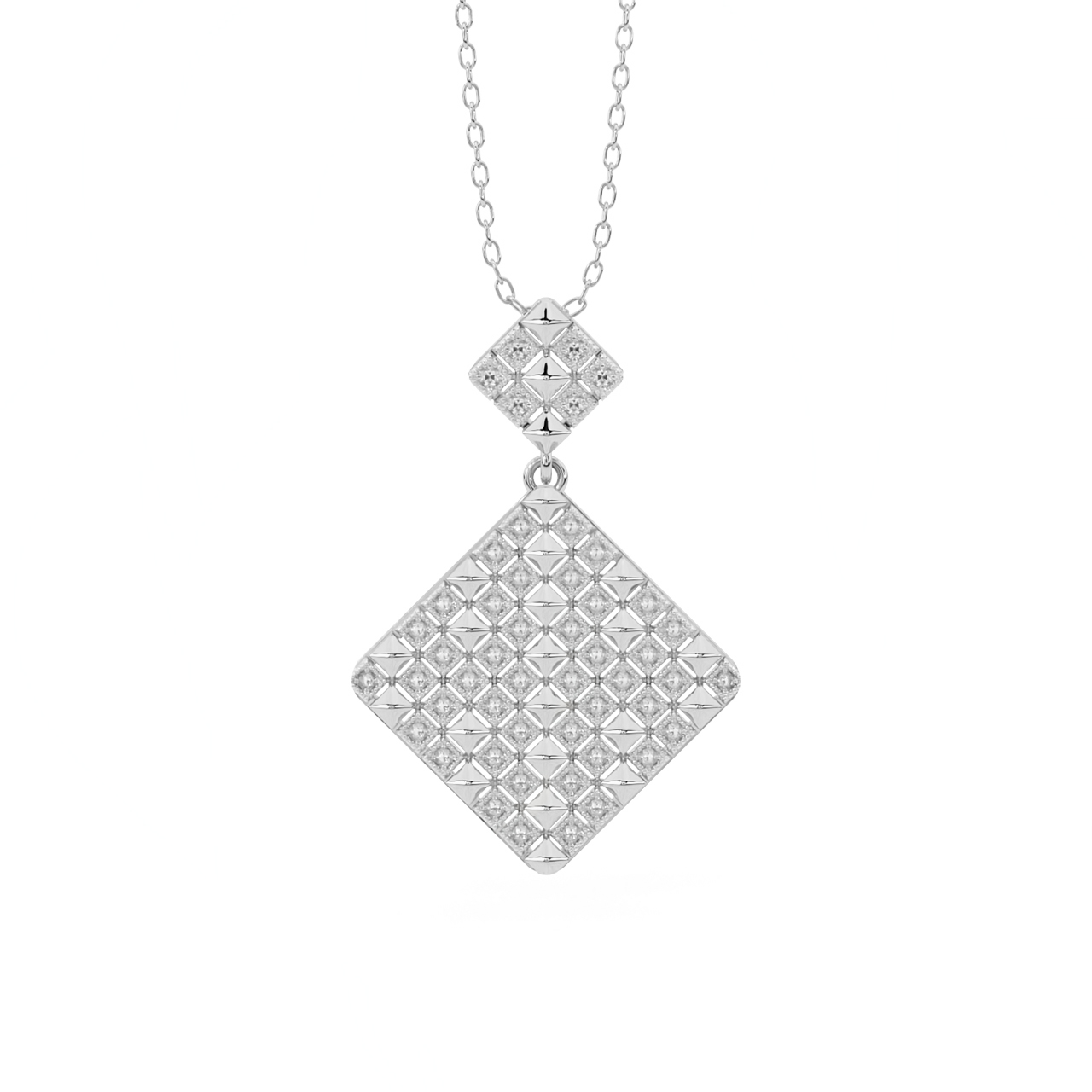 Golden Square Diamond Pendant