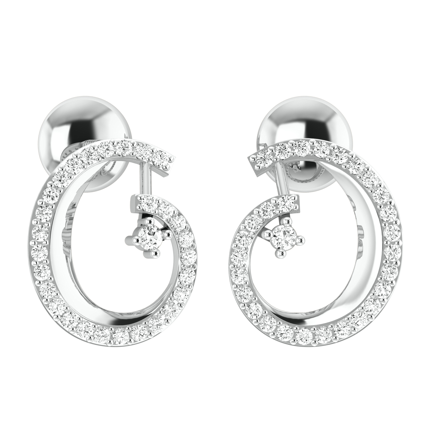 Manya Round Diamond Stud Earrings