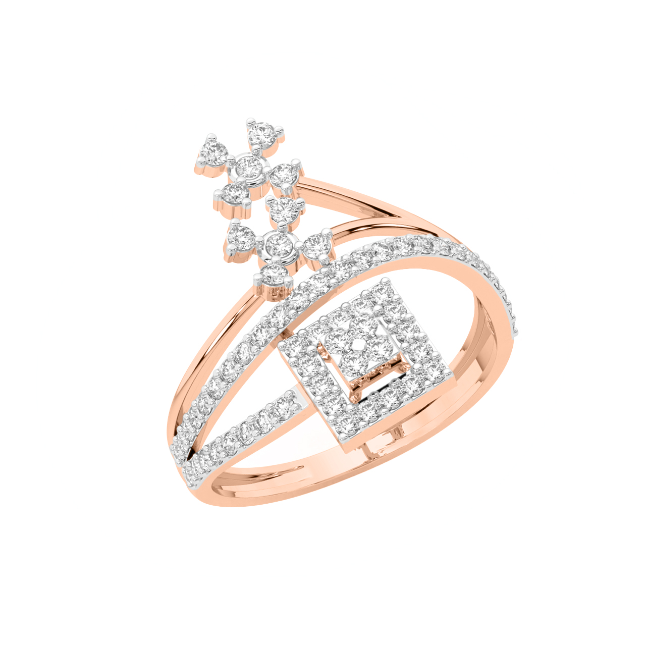 Floral Stylist Diamond Ring