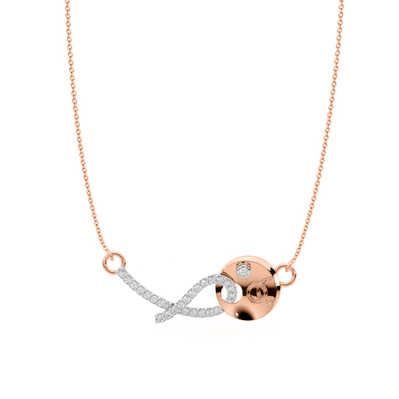 Charm Design Diamond Mini Necklace