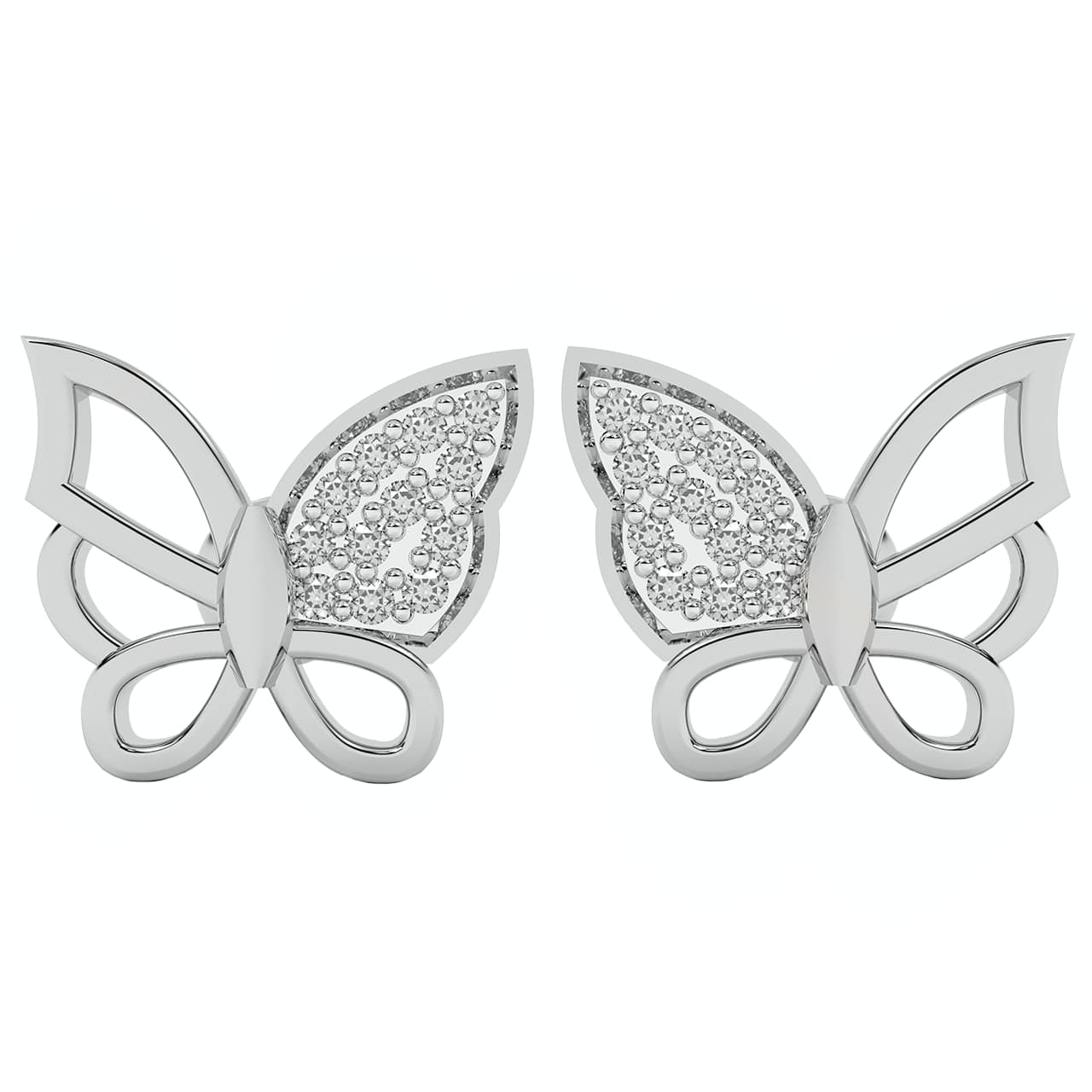 Monarch Butterfly Design Diamond Earrings