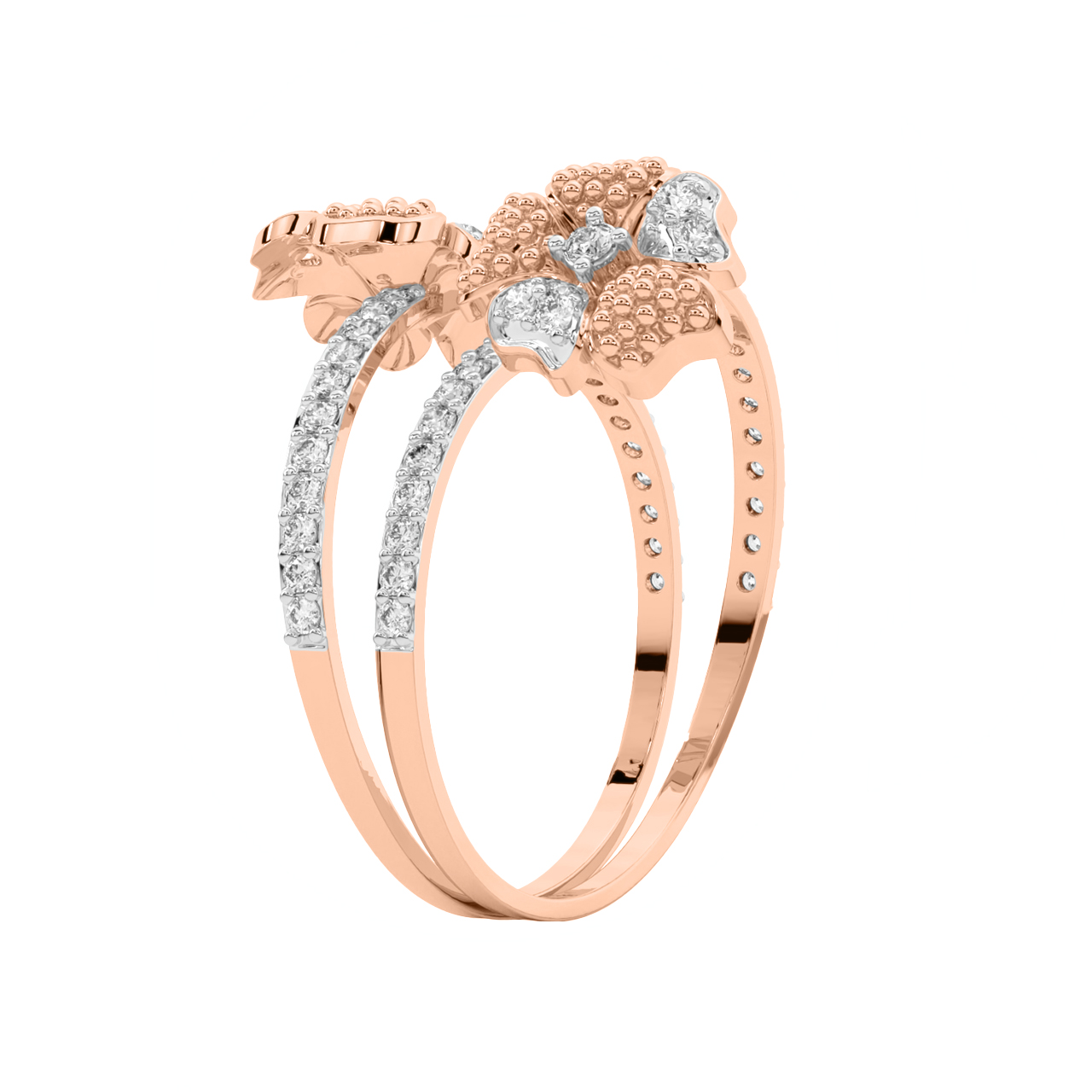 Twin Floral Diamond Ring