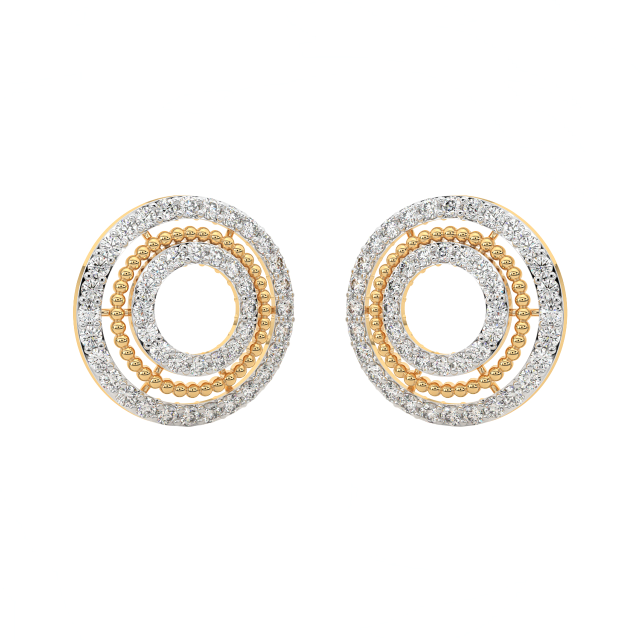 Whirl Design Diamond Earrings