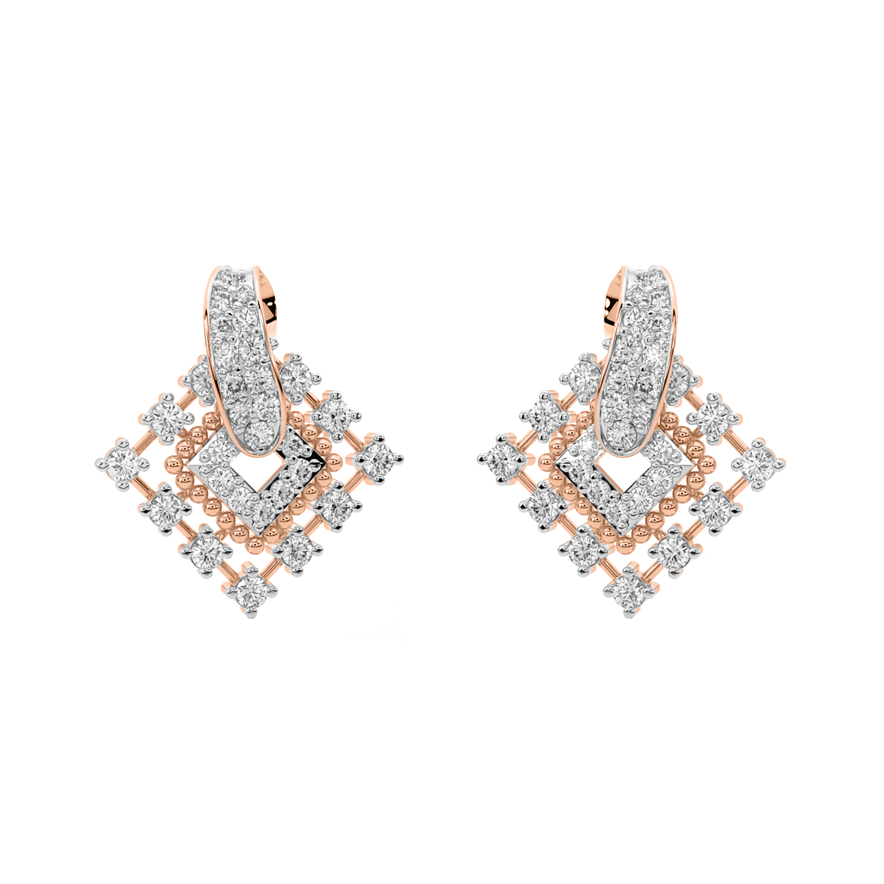 Designer Square Diamond Earrings