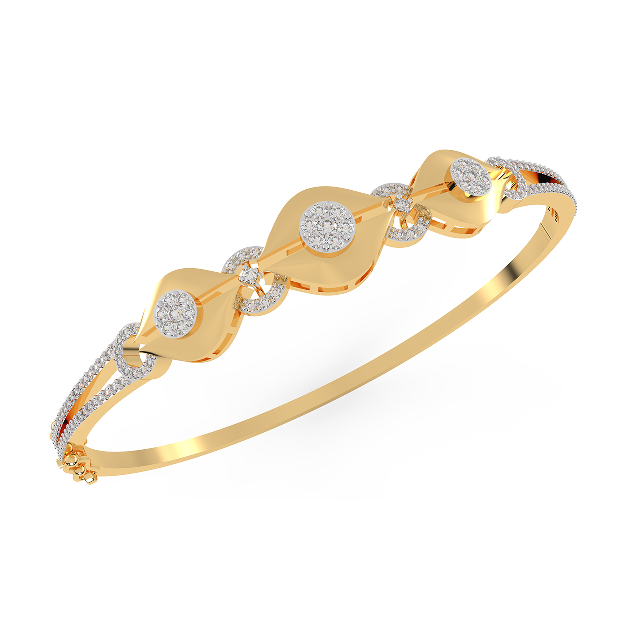 Golden Petal Diamond Bracelet