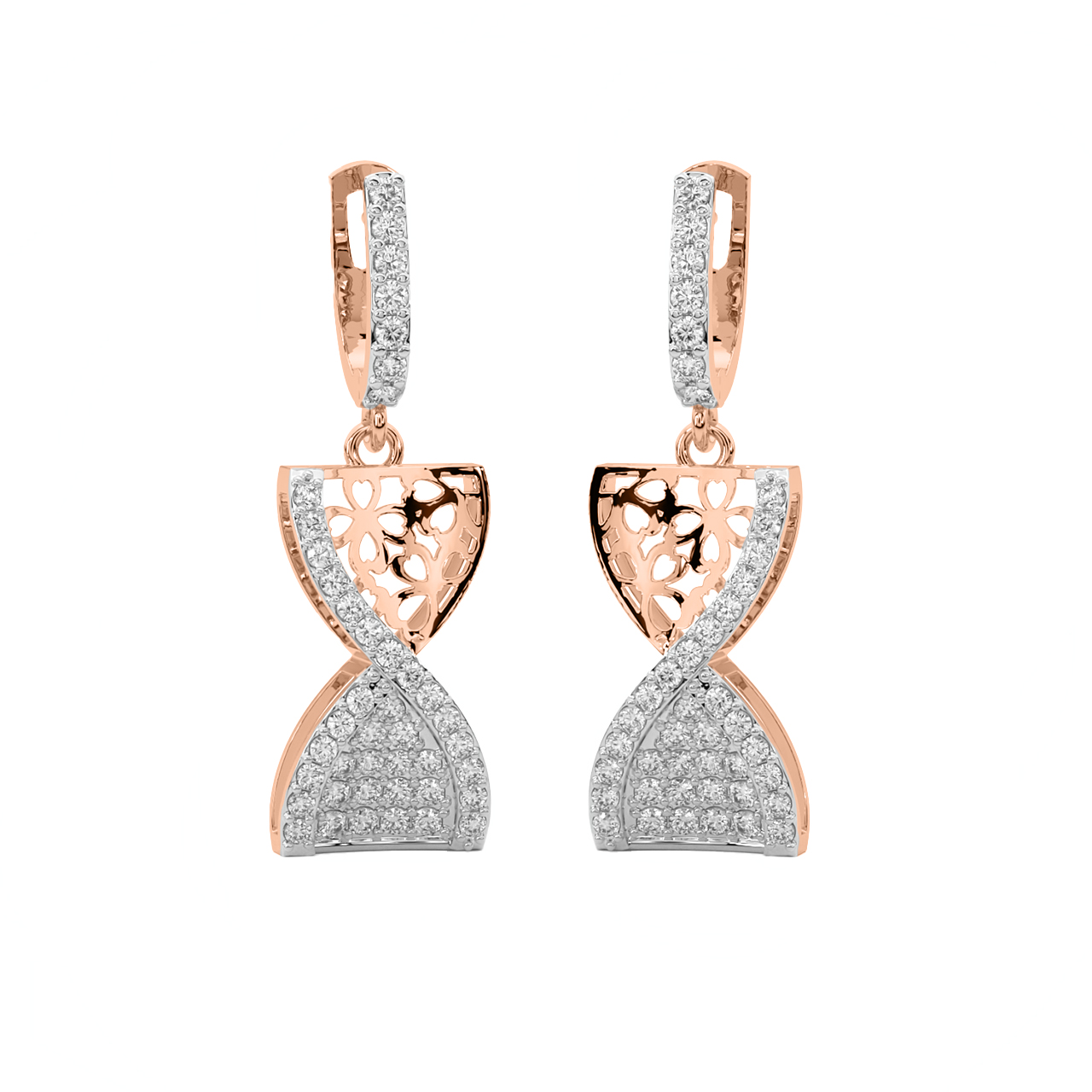 Hour Glass Diamond Earrings