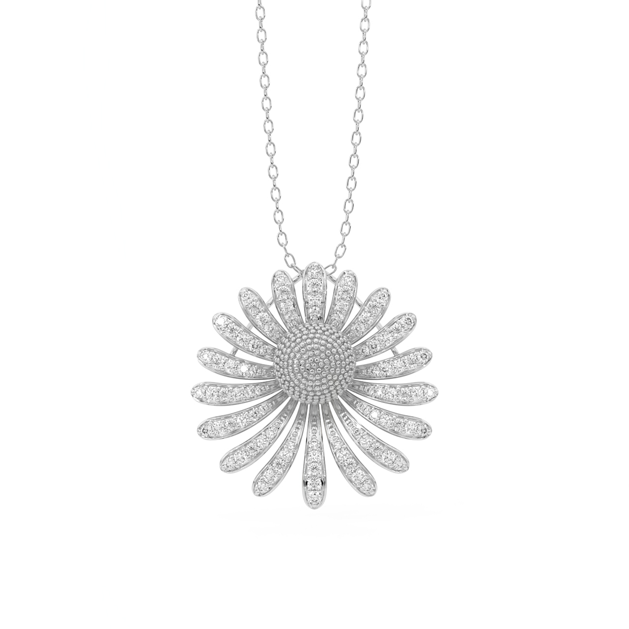 Golden Sunflower Diamond Pendant