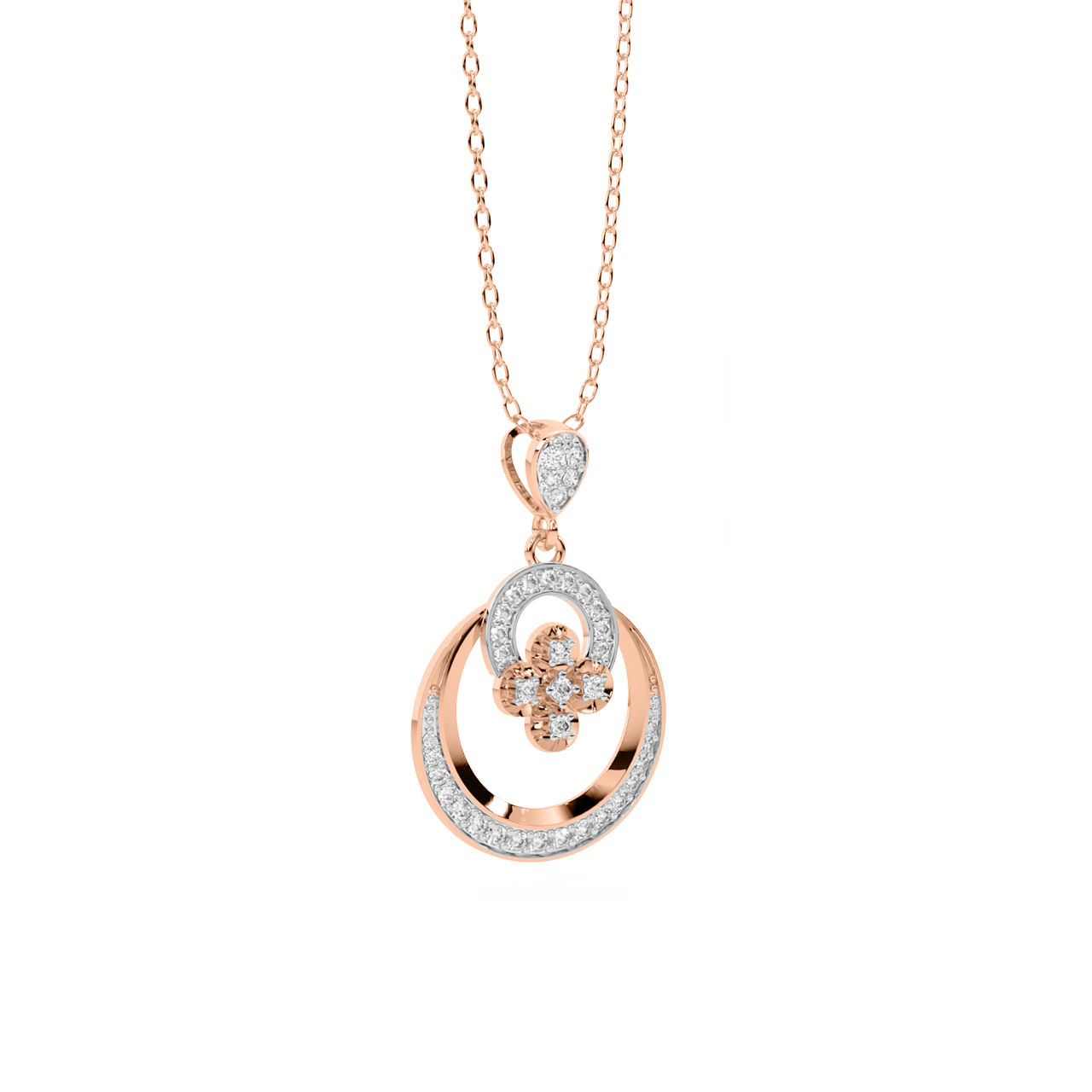 Solid Gold Floating Diamond Necklace | Lily & Roo | Wolf & Badger