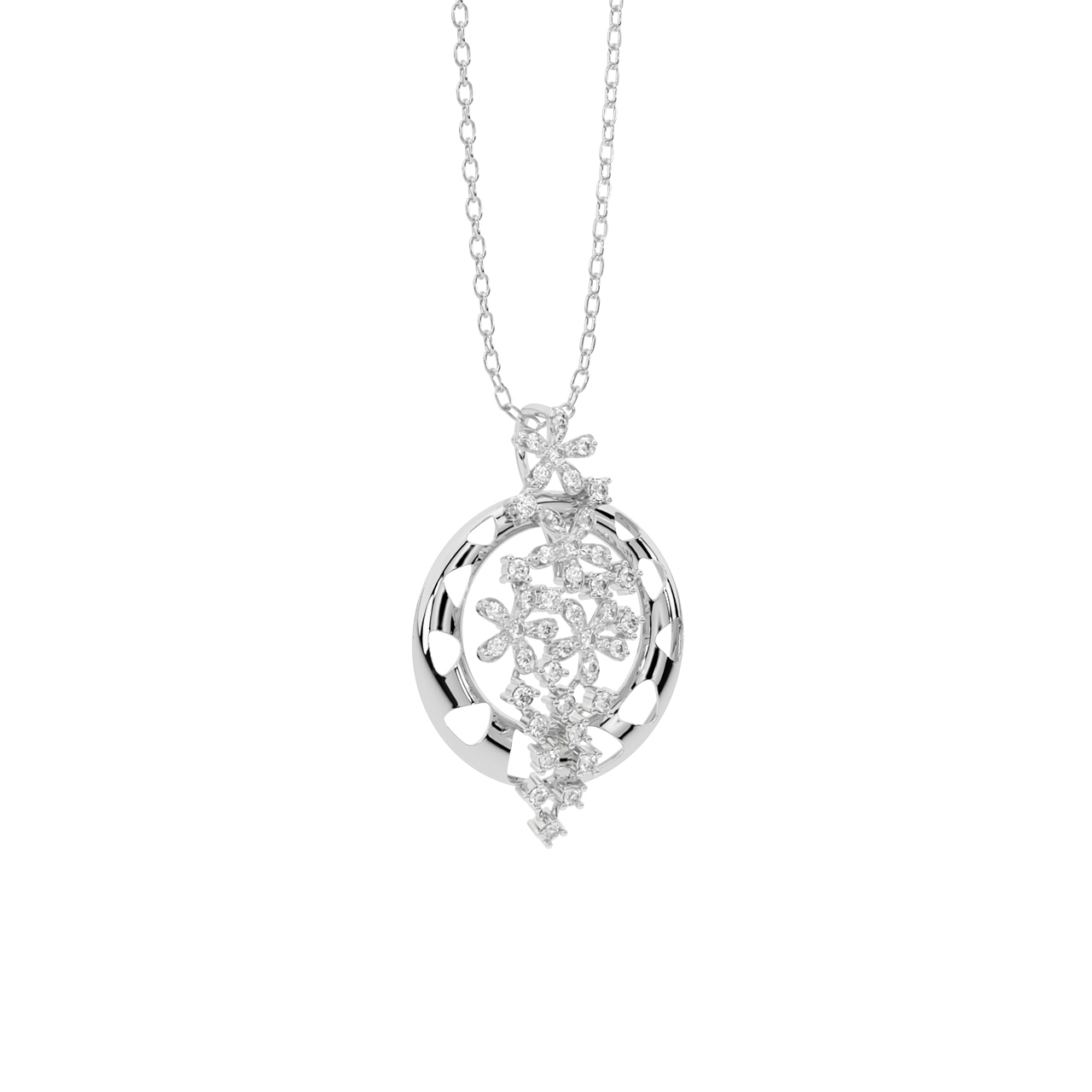 Rosy Daisy Diamond Pendant