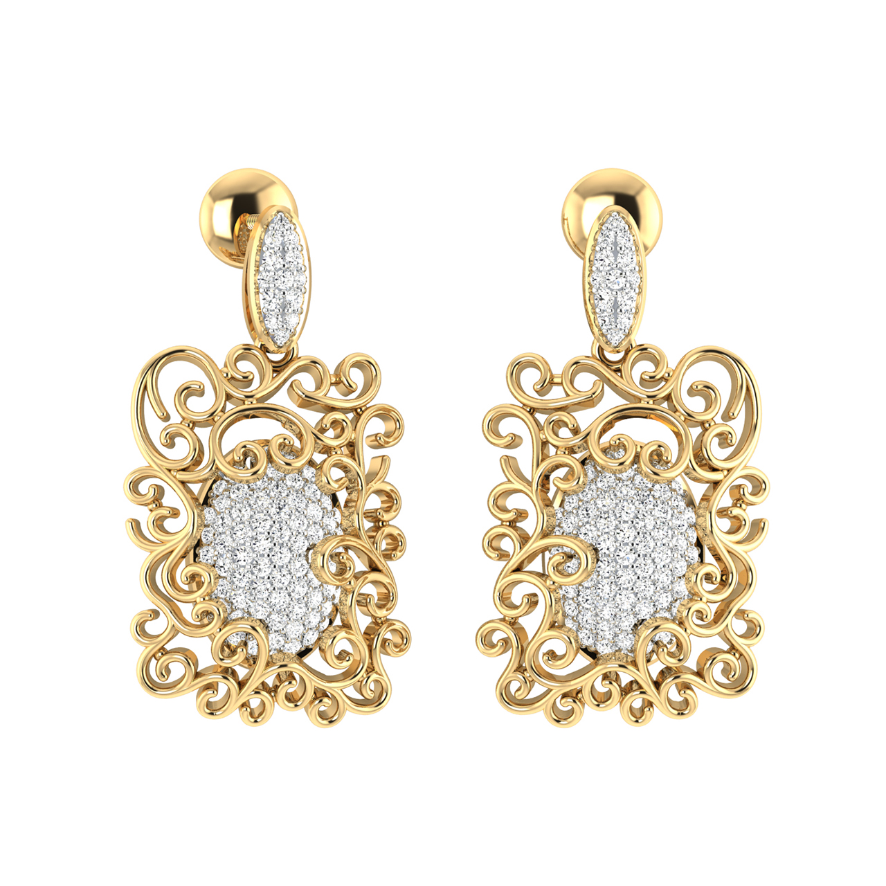 Jules Square Diamond Earrings