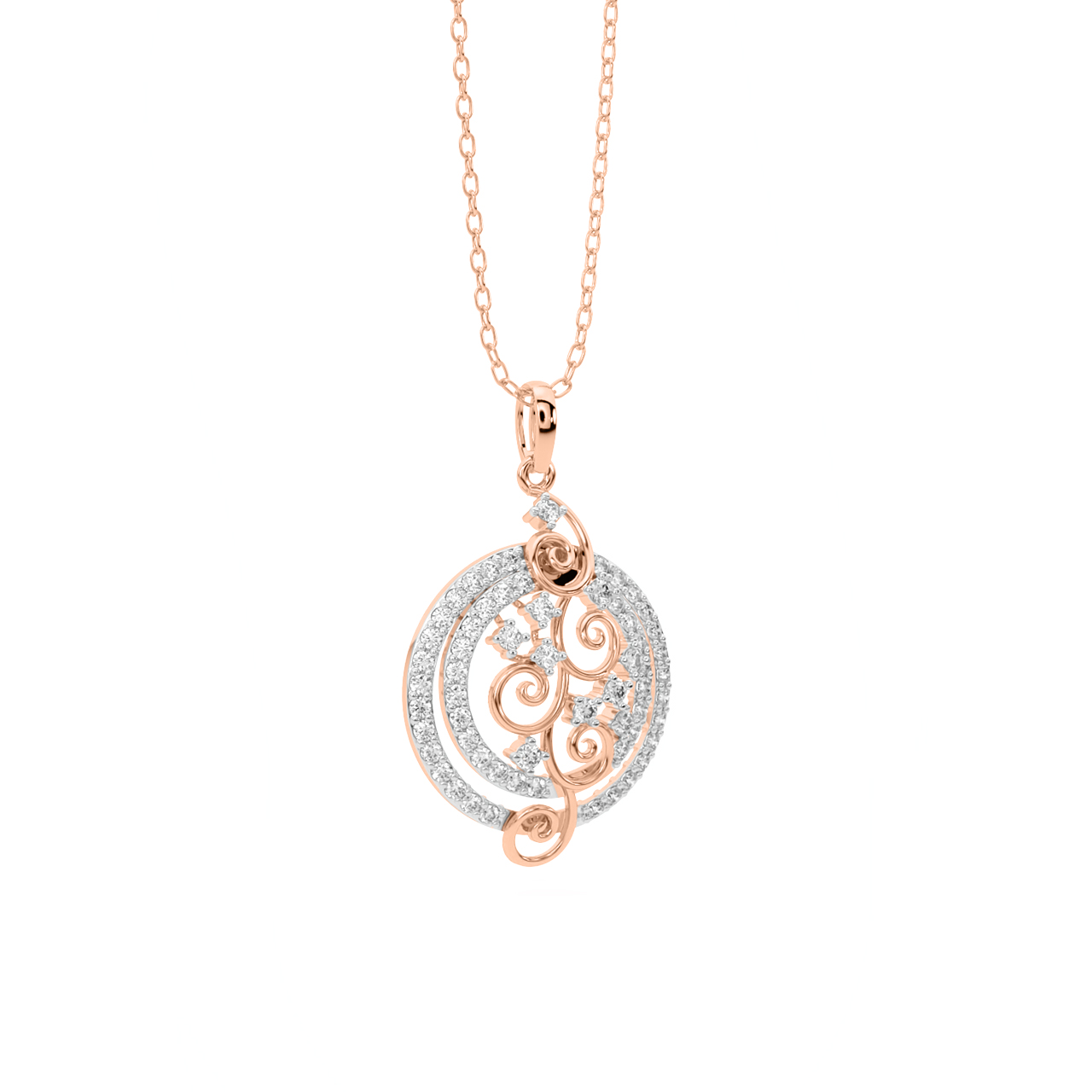 Ripple Round Diamond Pendant