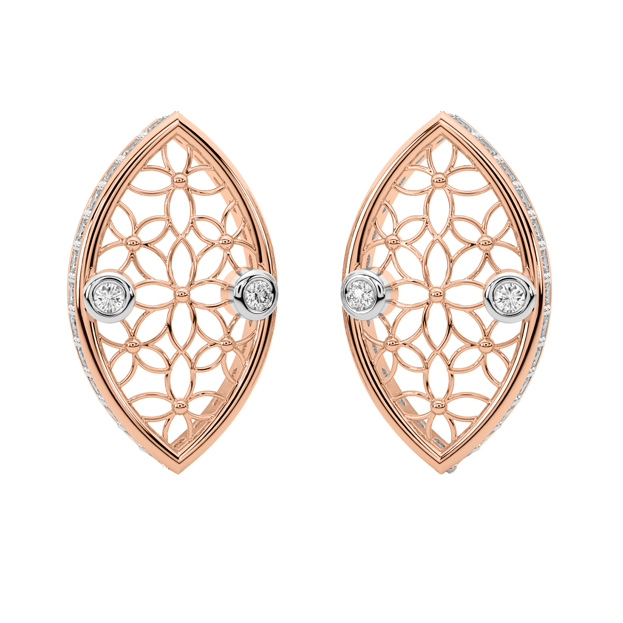 Sea Shell Gold Diamond Earrings