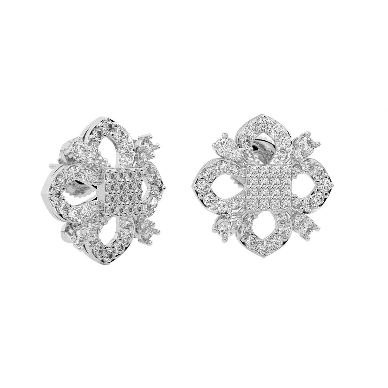 Donal Round Diamond Stud Earrings