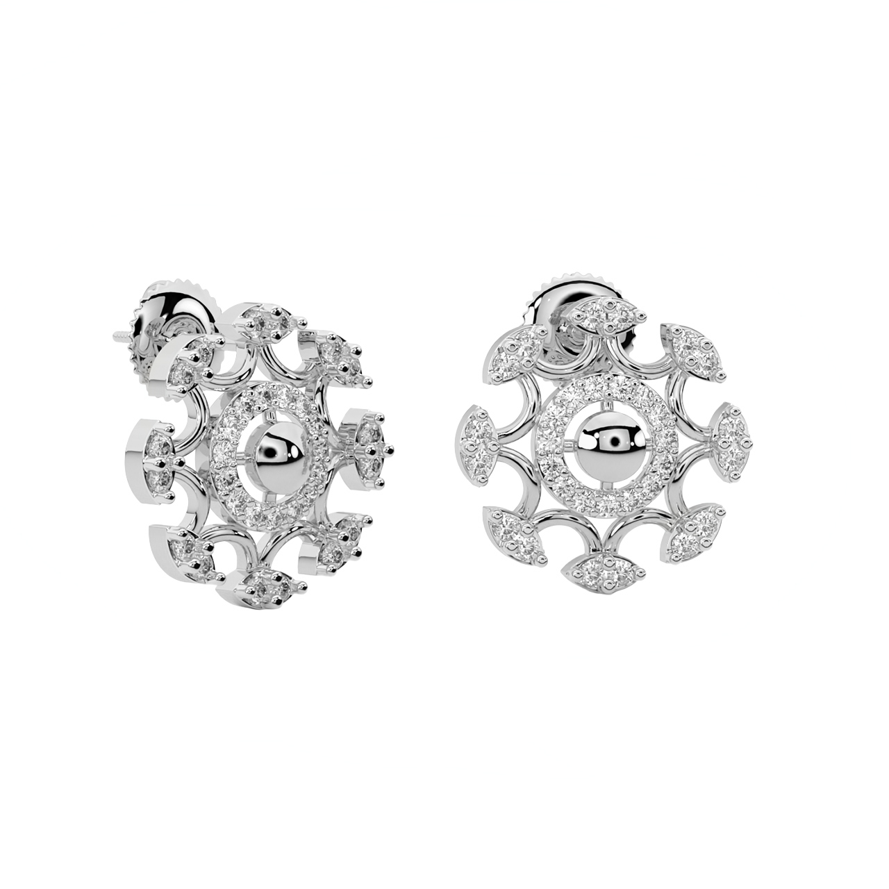 Keary Round Diamond Stud Earrings