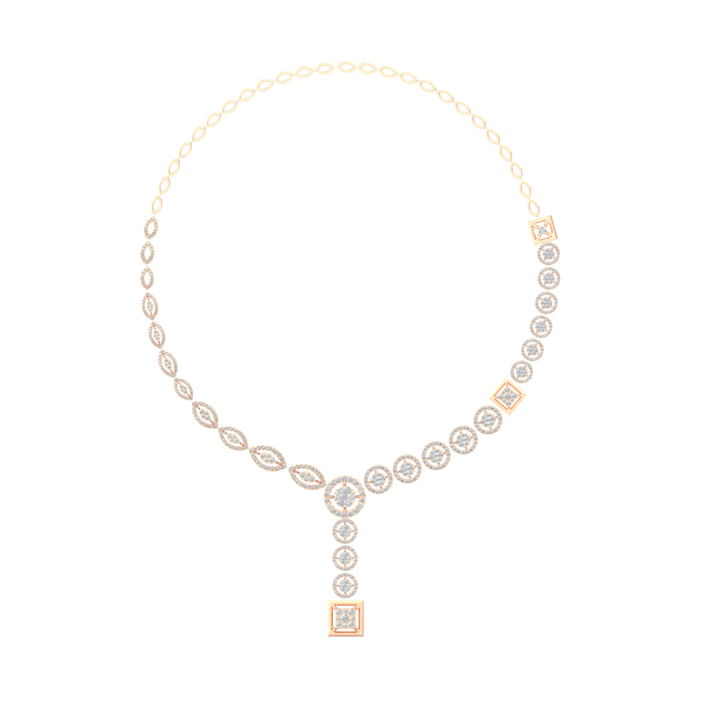 Divit Round Diamond Necklace For Her