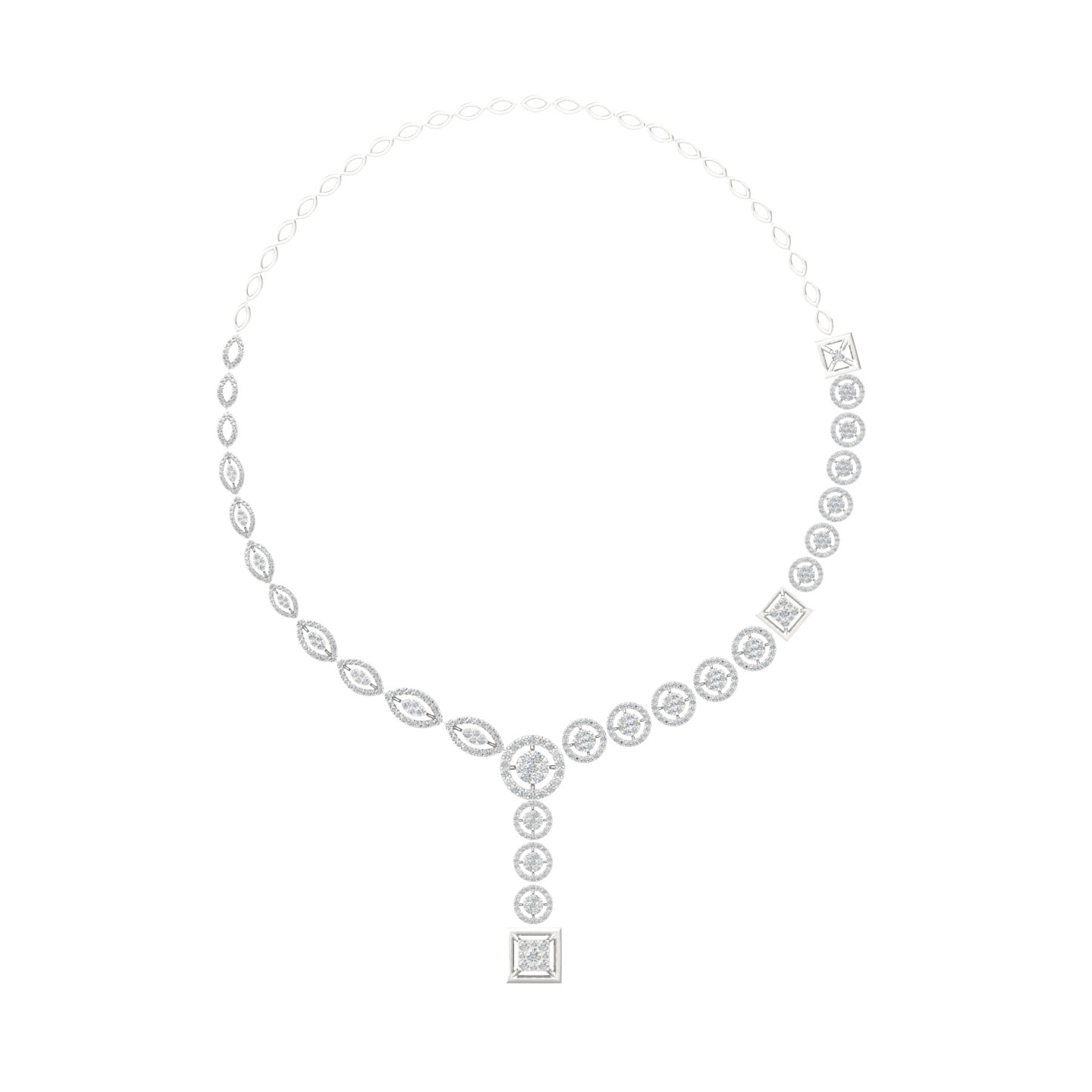 Divit Round Diamond Necklace For Her