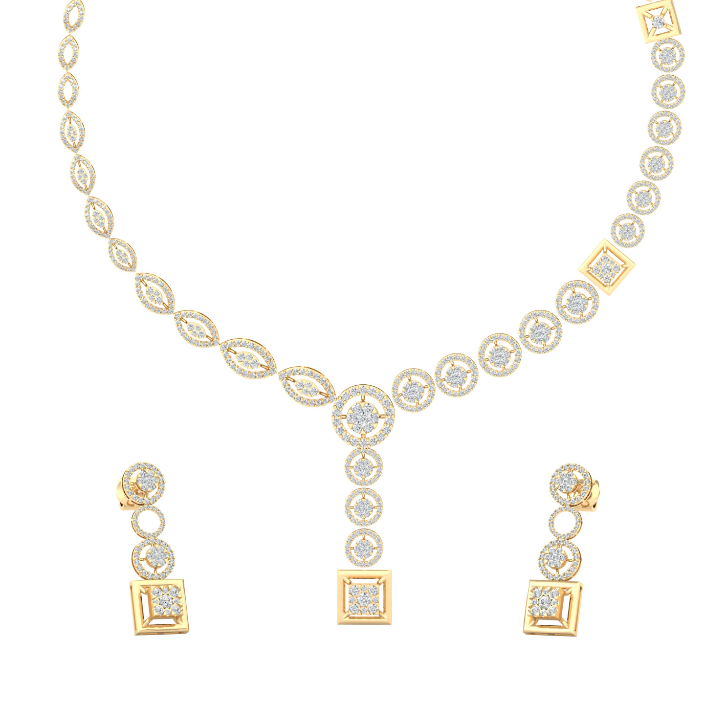 Sohni Designer Diamond Necklace Set For Bride