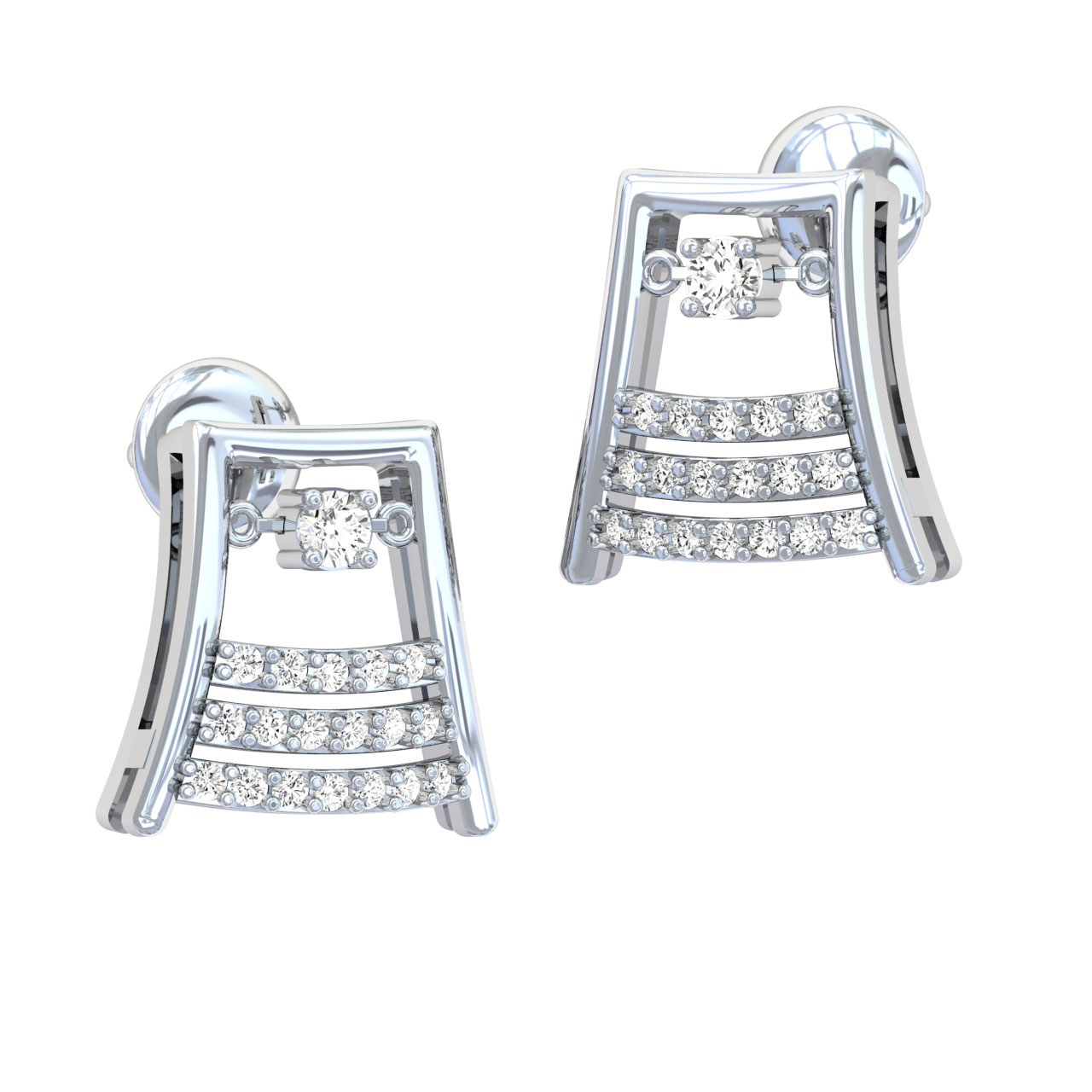 Elaine Round Diamond Stud Earrings