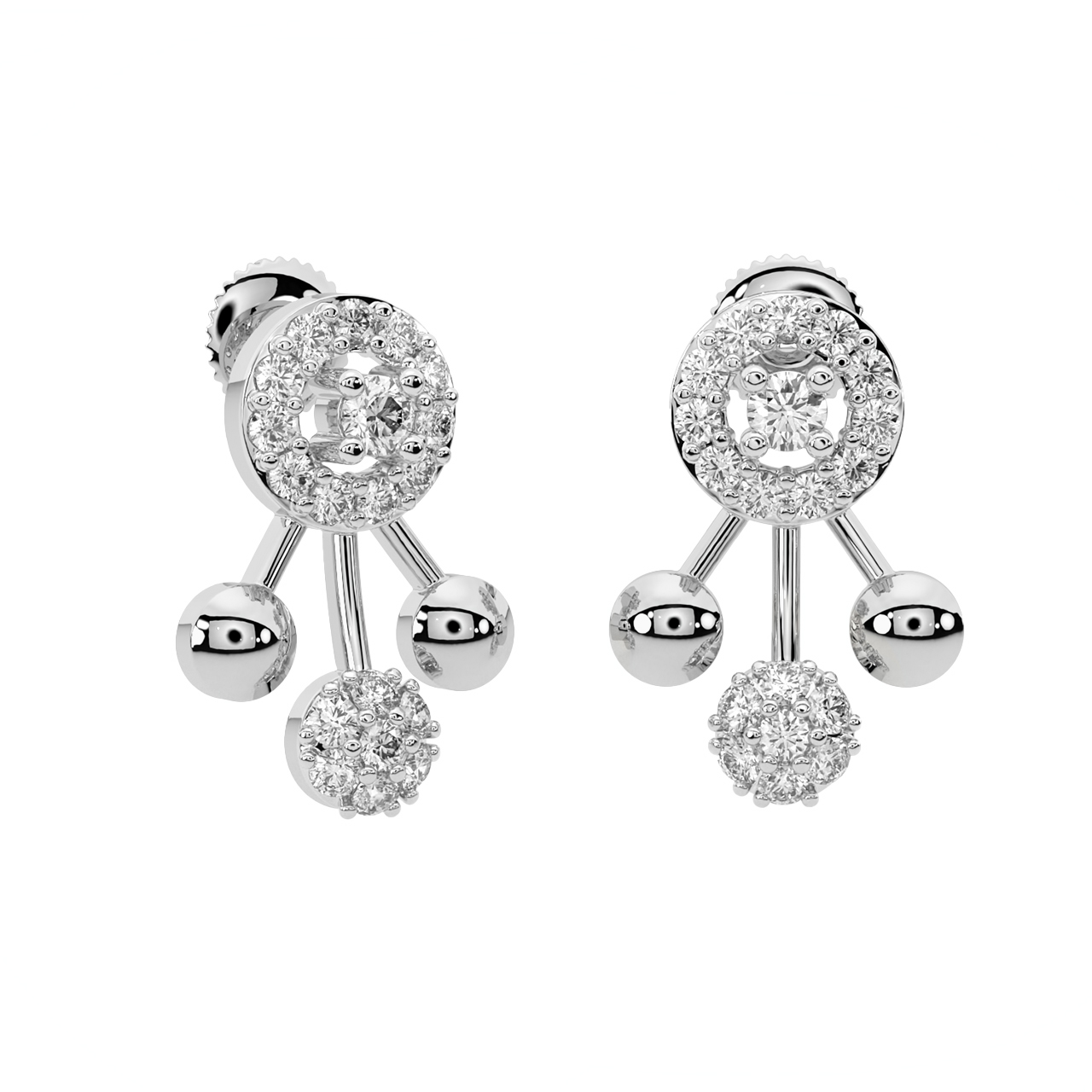 Caleb Round Diamond Stud Earrings