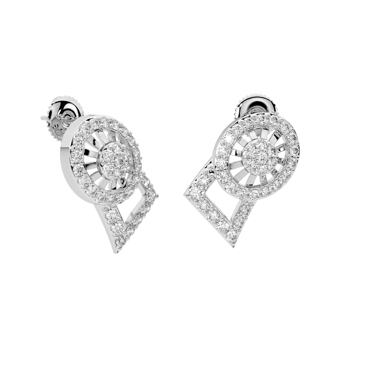 Divsha Round Diamond Stud Earrings