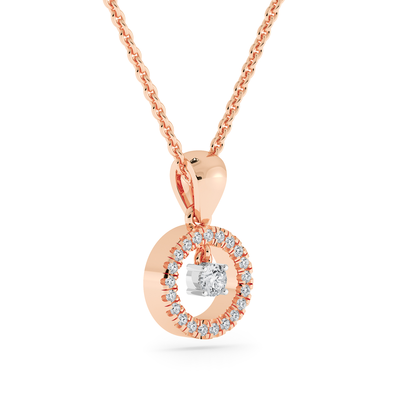 Circular Round Diamond Pendant