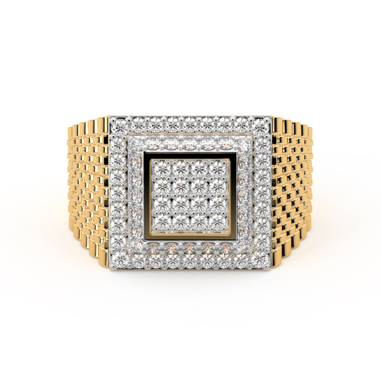 Minimal Square Diamond Ring For Him