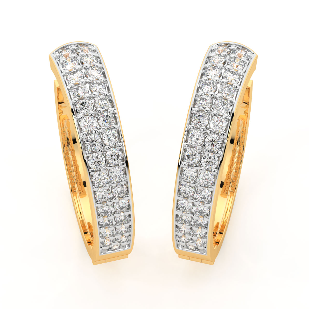 Yumi Round Diamond Bali Earrings