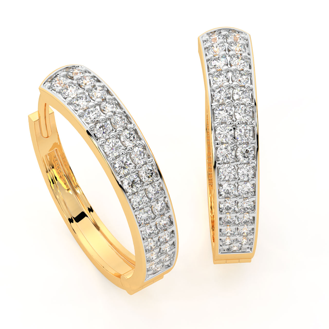 Yumi Round Diamond Bali Earrings