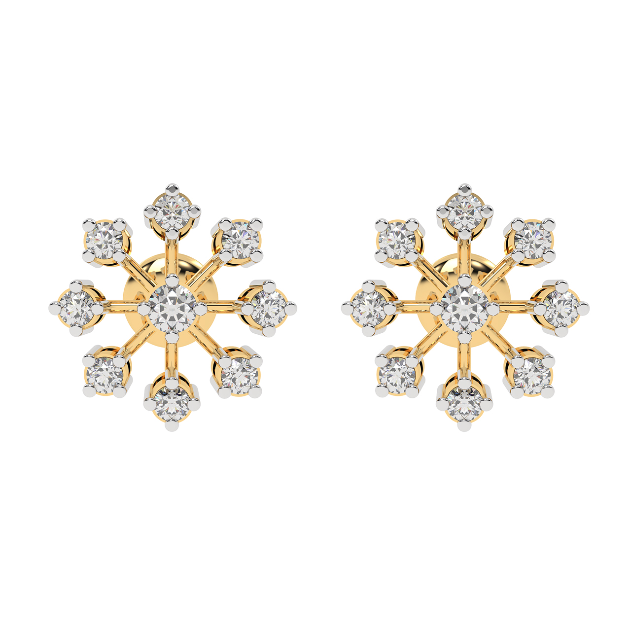 Snowflakes Design Diamond Earrings